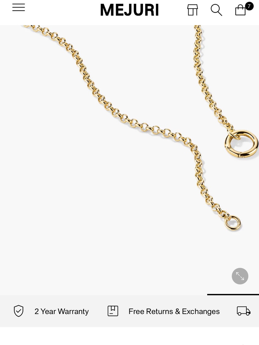 MEJURI ROLO CHAIN CHARM
NECKLACE in 16 inches 14k yellow gold - Picture 8 of 10
